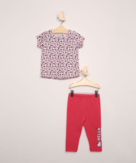 Conjunto-Infantil-de-Blusa-Manga-Curta-Estampada-Hello-Kitty---Calca-Legging-Rosa-9972379-Rosa_1