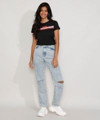 Camiseta-Feminina-Manga-Curta-Stranger-Things-com-Listras-Decote-Redondo-Preta-9973817-Preto_3