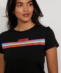 Camiseta-Feminina-Manga-Curta-Stranger-Things-com-Listras-Decote-Redondo-Preta-9973817-Preto_6