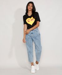 Camiseta-Feminina-Manga-Curta-Chapolin-Ampla-Decote-Redondo-Preta-9974864-Preto_3