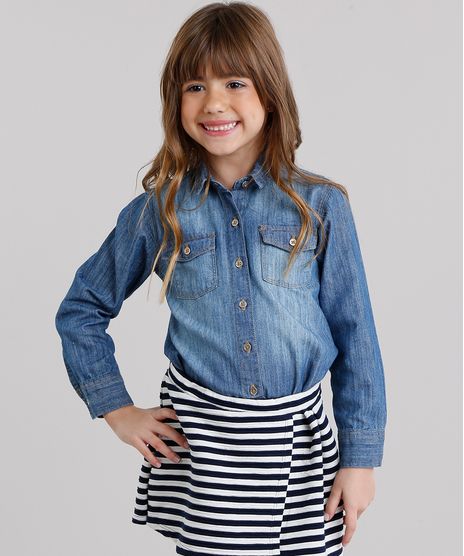 Camisa-Jeans-Infantil-com-Bolsos-Azul-Medio-9158386-Azul_Medio_1