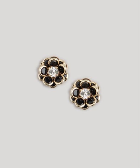 Brinco-Feminino-Flor-com-Strass-Dourado-8790170-Dourado_1