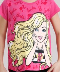 Blusa-Infantil-Barbie-com-Glitter-Manga-Curta-Decote-Redondo-em-Algodao---Sustentavel-Pink-9043897-Pink_4