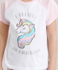 Pijama-Infantil-Raglan-com-Estampa-de-Unicornio-Manga-Curta-Gola-Redonda-em-Algodao---Sustentavel-Rosa-Claro-9133043-Rosa_Claro_3