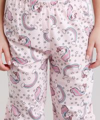 Pijama-Infantil-Raglan-com-Estampa-de-Unicornio-Manga-Curta-Gola-Redonda-em-Algodao---Sustentavel-Rosa-Claro-9133043-Rosa_Claro_4