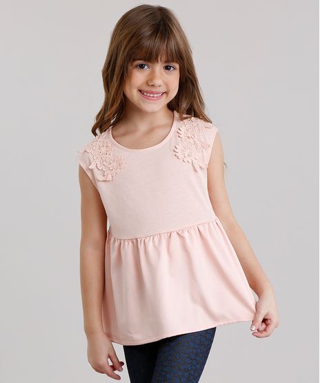 Regata-infantil-Acetinada-com-Renda-Decote-Redondo-em-Algodao---Sustentavel-Rose-8922295-Rose_1