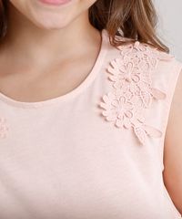Regata-infantil-Acetinada-com-Renda-Decote-Redondo-em-Algodao---Sustentavel-Rose-8922295-Rose_4