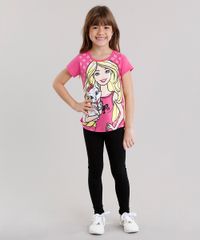 Blusa-Infantil-Barbie-com-Glitter-Manga-Curta-Decote-Redondo-em-Algodao---Sustentavel-Pink-9137509-Pink_3