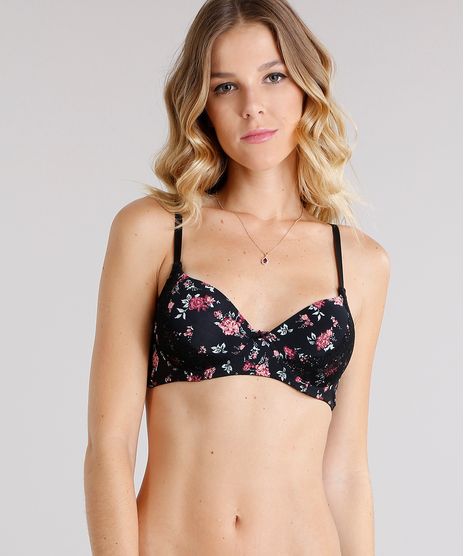 Sutia-Feminino-Com-Bojo-Estampado-Floral-com-Renda-Preto-8970710-Preto_1