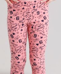 Calca-Infantil-Legging-Estampada-de-Estrelas-em-Algodao---Sustentavel-Rosa-9120275-Rosa_4