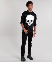 Blusao-Masculino-Caveira-com-Tachas-em-Moletom-Gola-Careca-Manga-Longa-Preto-8855151-Preto_3