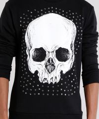 Blusao-Masculino-Caveira-com-Tachas-em-Moletom-Gola-Careca-Manga-Longa-Preto-8855151-Preto_4