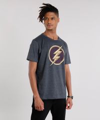 Camiseta-Masculina-The-Flash-Manga-Curta-Gola-Careca-Cinza-Mescla-Escuro-9142493-Cinza_Mescla_Escuro_1
