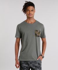Camiseta-Masculina-com-Bolso-Estampado-Camuflado-Manga-Curta-Gola-Careca-Verde-Militar-9127319-Verde_Militar_1