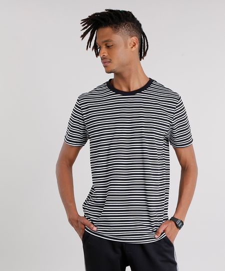 Camiseta-Masculina-Listrada-Manga-Curta-Gola-Careca-Preta-9127320-Preto_1