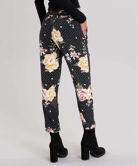 calça floral feminina