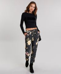 Calca-Feminina-Cropped-Ampla-Estampada-Floral-com-Cordao-Preta-8889350-Preto_3
