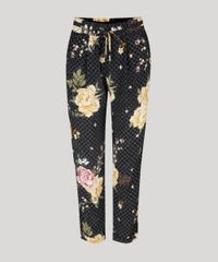 Calca-Feminina-Cropped-Ampla-Estampada-Floral-com-Cordao-Preta-8889350-Preto_5