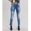 Calca-Jeans-Feminina-Super-Skinny-Sawary-Destroyed-com-Ziper-na-Barra-Azul-Medio-9135609-Azul_Medio_1