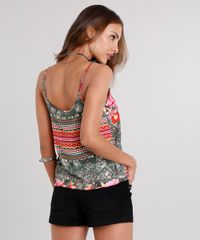 Regata-Feminina-com-Tiras-Estampada-Floral-com-Alca-Fina-Verde-Militar-8900292-Verde_Militar_2