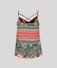 Regata-Feminina-com-Tiras-Estampada-Floral-com-Alca-Fina-Verde-Militar-8900292-Verde_Militar_6