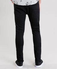 Calca-Jeans-Masculina-Super-Skinny-Cropped-com-Barra-Desfiada-Preta-8938398-Preto_2