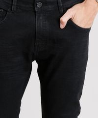 Calca-Jeans-Masculina-Super-Skinny-Cropped-com-Barra-Desfiada-Preta-8938398-Preto_4