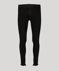 Calca-Jeans-Masculina-Super-Skinny-Cropped-com-Barra-Desfiada-Preta-8938398-Preto_5