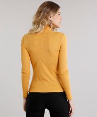 Blusa-Feminina-Gola-Alta-Basica-Canelada-Manga-Longa-Amarelo-Escuro-9083013-Amarelo_Escuro_2