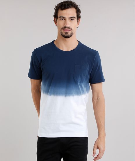 Camiseta-Masculina-Degrade-com-Bolso-Manga-Curta-Decote-Careca-Azul-Marinho-9115034-Azul_Marinho_1