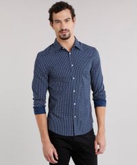 Camisa-Masculina-Slim-Estampada-de-Folhagem-Manga-Longa-Azul-Marinho-8852723-Azul_Marinho_1