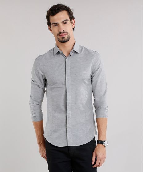 Camisa-Masculina-Slim-Manga-Longa-Cinza-8855635-Cinza_1
