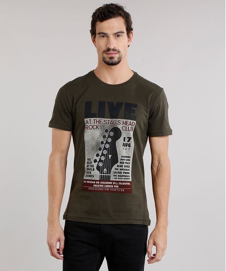 Camiseta-Masculina--Live-Rock-Club--Manga-Curta-Decote-Careca-em-Algodao---Sustentavel-Verde-Militar-9164637-Verde_Militar_1