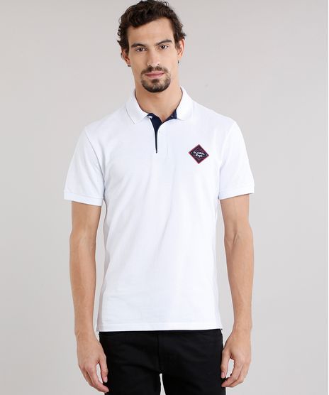 Polo-Masculina-Basica-em-Piquet-com-Bordado--Global--Manga-Curta-em-Algodao---Sustentavel-Branca-9107713-Branco_1
