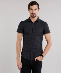 Camisa-Masculina-Slim-Estampada-Manga-Curta-Preta-8856198-Preto_1