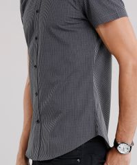 Camisa-Masculina-Slim-Xadrez-Manga-Curta-Preta-8856251-Preto_4