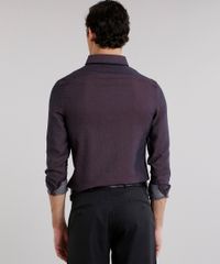 Camisa-Masculina-Slim-Estampada-de-Poa-com-Bolso-Manga-Longa-Vinho-8858209-Vinho_2