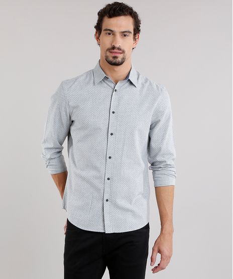 Camisa-Masculina-Comfort-Estampada-de-Poa-em-Flanela-Manga-Longa-Cinza-Claro-8859341-Cinza_Claro_1