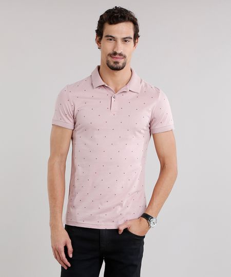 Polo-Masculina-Slim-Fit-Estampada-Geometrica-Manga-Curta-em-Algodao---Sustentavel-Rose-8959716-Rose_1