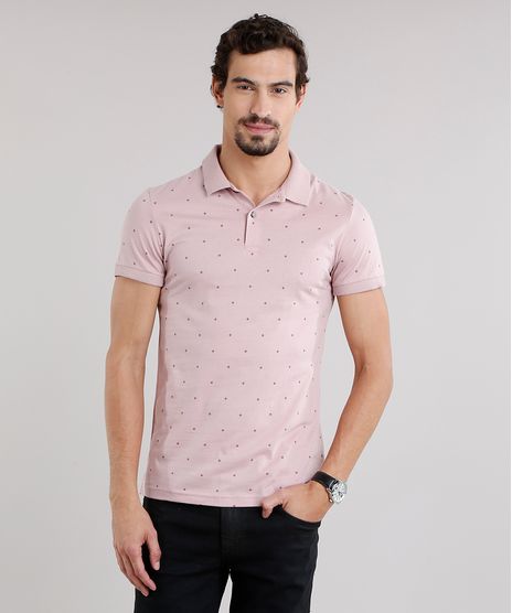 Polo-Masculina-Slim-Fit-Estampada-Geometrica-Manga-Curta-em-Algodao---Sustentavel-Rose-8959716-Rose_1