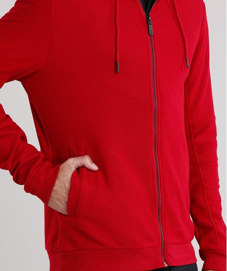 jaqueta vermelha com capuz