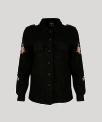 Jaqueta-Feminina-Militar-com-Bordado-Floral-em-Sarja-com-Bolsos-Preta-8858864-Preto_5