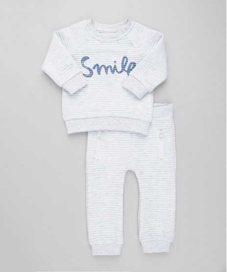 Conjunto-Infantil-de-Blusao--Smile--Canelada---Calca-com-Ziper-Cinza-Mescla-Claro-8909813-Cinza_Mescla_Claro_1