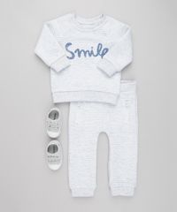 Conjunto-Infantil-de-Blusao--Smile--Canelada---Calca-com-Ziper-Cinza-Mescla-Claro-8909813-Cinza_Mescla_Claro_3