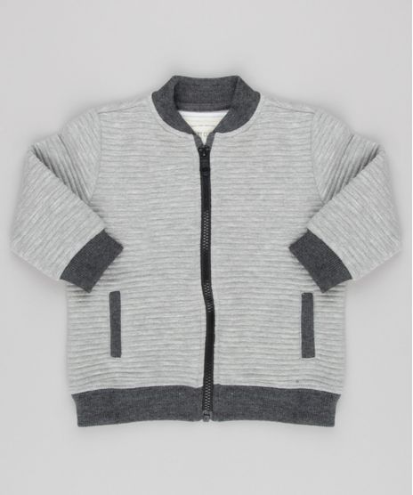 Jaqueta-Infantil-Bomber-em-Moletom-Canelado-com-Bolsos-Cinza-Mescla-8871553-Cinza_Mescla_1