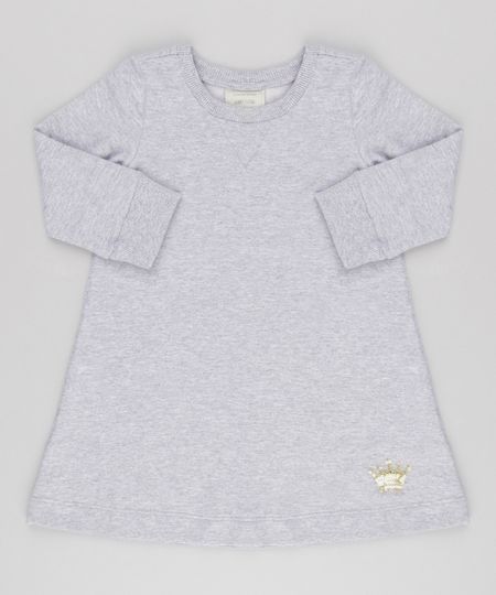 Vestido-Infantil-em-Moletom-com-Paetes-Manga-Longa-Cinza-Mescla-9154783-Cinza_Mescla_1