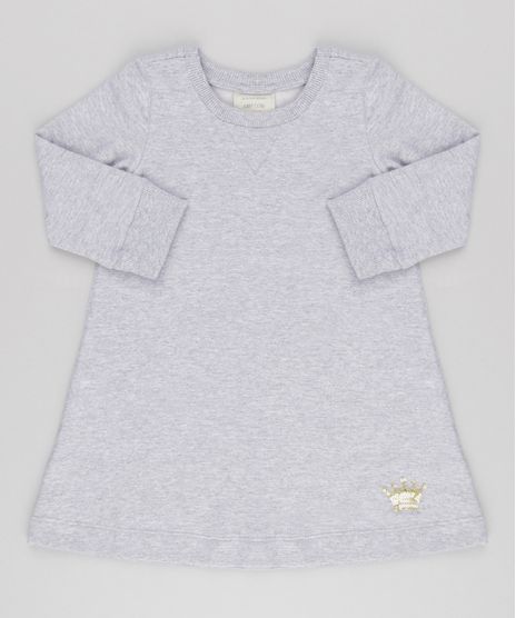 Vestido-Infantil-em-Moletom-com-Paetes-Manga-Longa-Cinza-Mescla-9154783-Cinza_Mescla_1