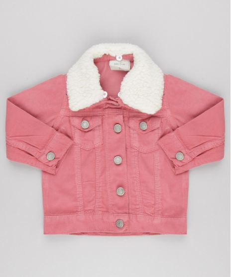 Jaqueta-Infantil-em-Veludo-Cotele-com-Pelo-Removivel-Rosa-Escuro-9093581-Rosa_Escuro_1
