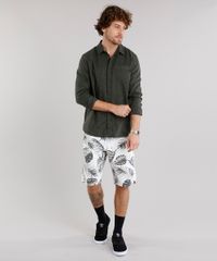 Camisa-Masculina-em-Flanela-Botone-com-Bolso-Manga-Longa-Verde-Militar-8880195-Verde_Militar_3