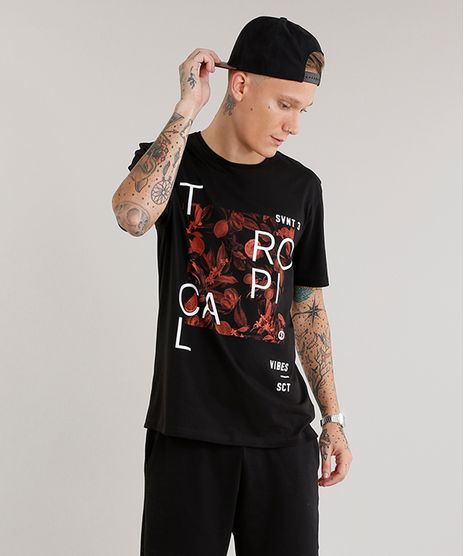 Camiseta--Tropical--com-Estampa-Floral-Preta-8907384-Preto_1